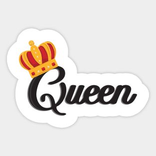 'Queen with Gold Crown' Awesome Costume Halloween Shirt Sticker